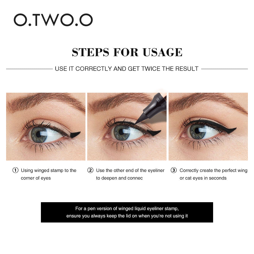 O.TWO.O Stamp Double-ended Eyeliner Charm Cat's Eye Eyeliner Pencil - Korvel