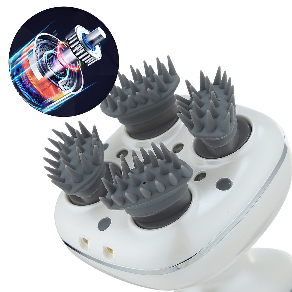 Head Massager 4-Claw Kneading Vibration Rechargeable Waterproof Head Massager Multi-Function - Korvel
