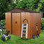 8ft x 6ft Outdoor Metal Storage Shed with Floor Base Coffee(W540S00014) - Korvel