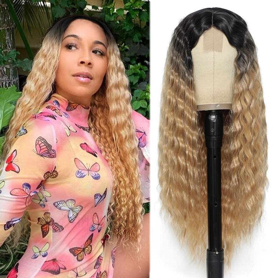 European and American Women's Wig Small Lace Center Deep Wave Long Curly Wig Headband Lace Wigs - Korvel