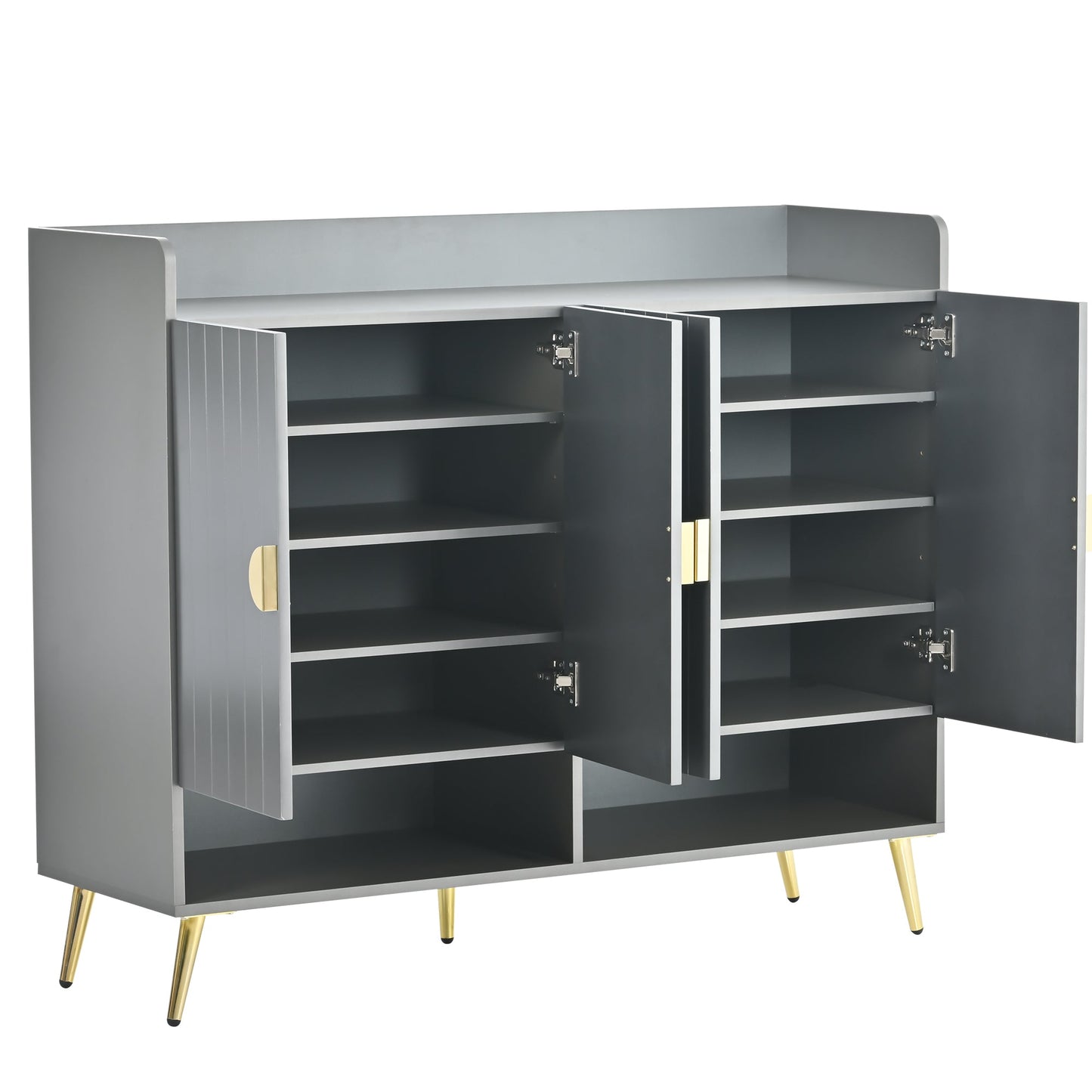 U-Can shoe cabinet with door, 11 layer shoe cabinet with adjustable shelves, modern wooden shoe cabinet (matte surface) - Korvel