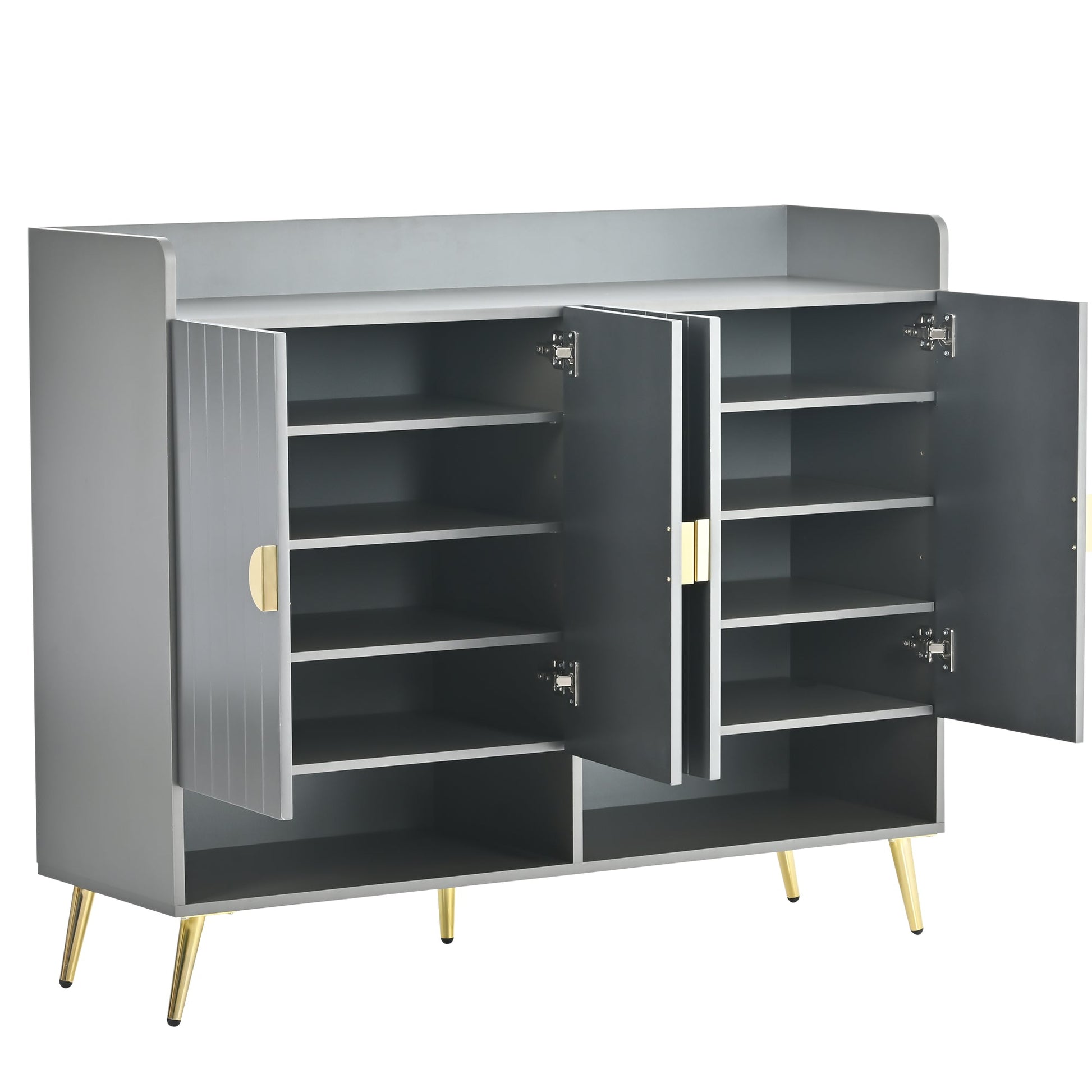 U-Can shoe cabinet with door, 11 layer shoe cabinet with adjustable shelves, modern wooden shoe cabinet (matte surface) - Korvel