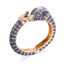 Bracelet ouvert en émail éléphant élégant