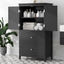 Armoire de rangement de salle de bain noire élégante avec étagère réglable