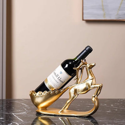 Creative Golden Deer Wine Rack Living Room Wine Cabinet Decoration Home TV Cabinet Decoration Red Wine Rack Decorative Crafts - Korvel