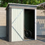 5 * 3FT outdoor storage shed, tool shed with sloping roof and lockable door, backyard garden metal shed, courtyard lawn, gray - Korvel