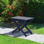 Outdoor Folding Wooden Side Table, Navy Blue, 15"D x 22.75"W x 18.25"H - Korvel