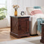Farmhouse tea table bedside table rectangular farmhouse tea table with barn door and adjustable storage rack OAK - Korvel