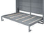 Full Size Murphy Bed Wall Bed with Top Cabinets,Gray - Korvel