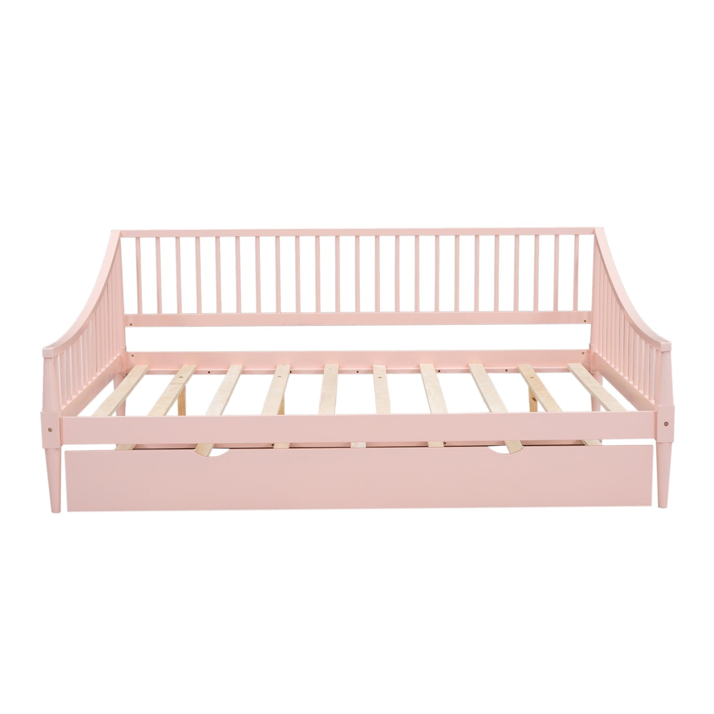 Full Size Pink Daybed with Trundle and Support Legs