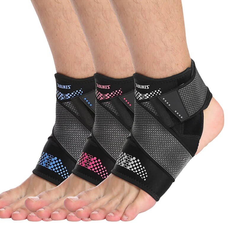 1pc Sport Ankle Brace Protector Adjustable Anti-sprain Compression Feet Support Wrap Bandage Protection With Strap - Korvel