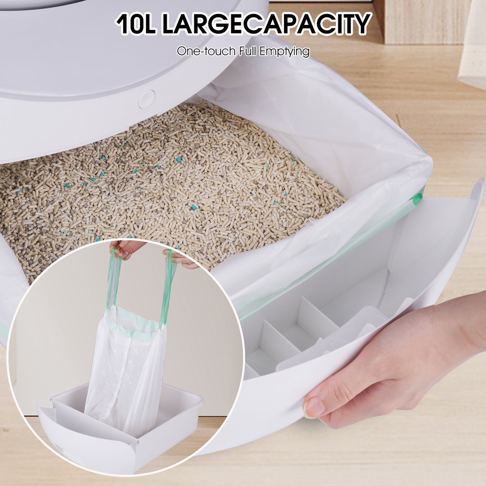 Intelligent cat litter box, automatically eliminates odors, application control, supports multiple cats with 5G and 2.4G WiFi - Korvel
