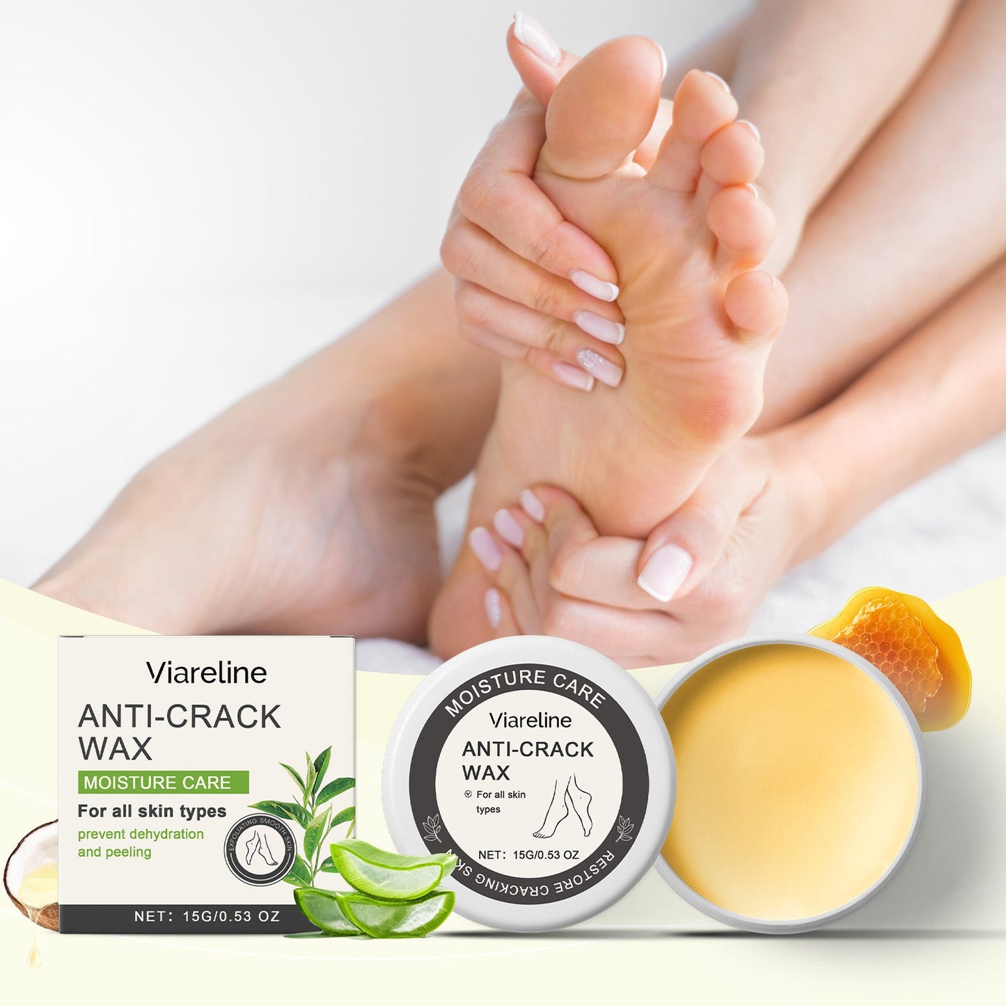 Cire de soin des pieds premium pour une peau lisse et hydratée