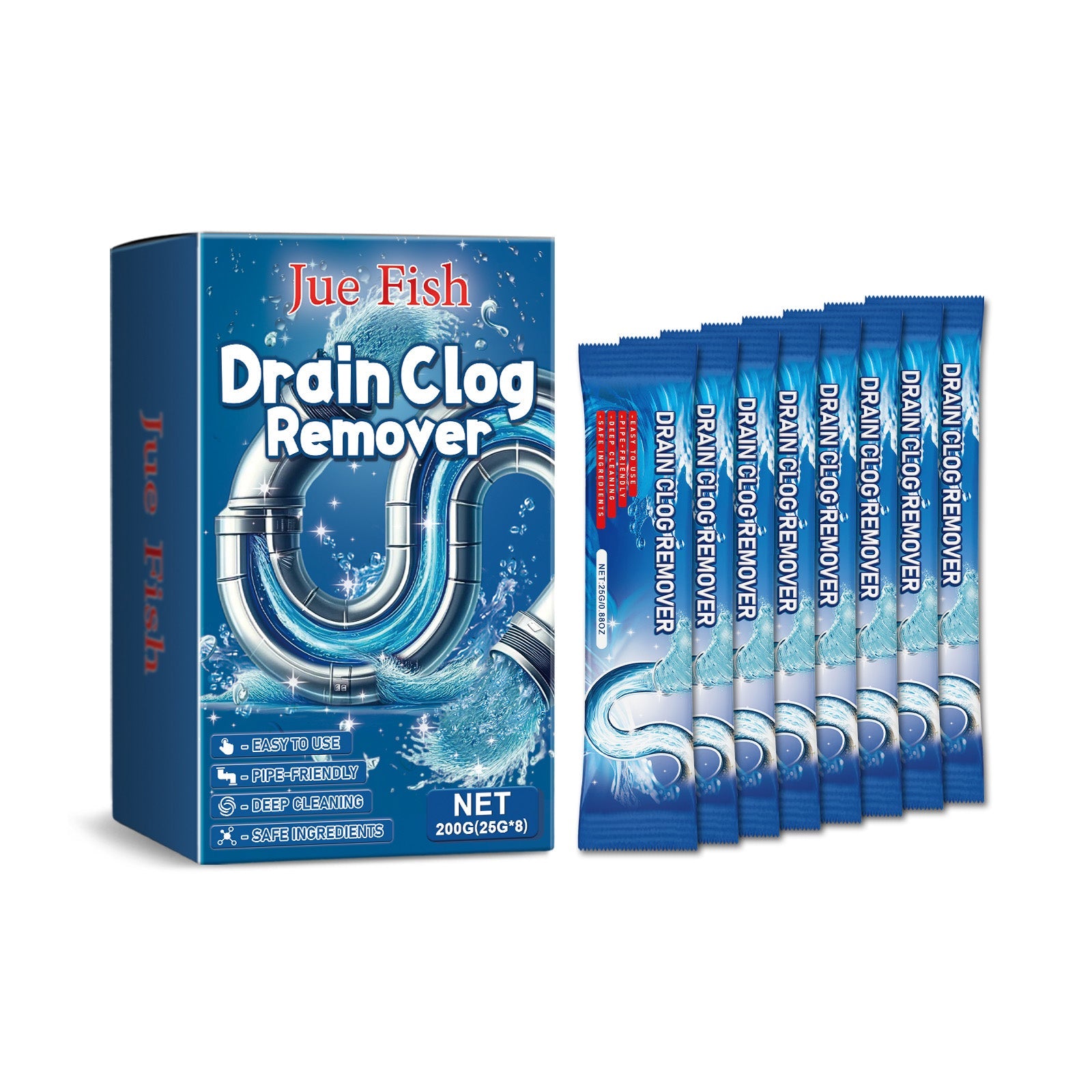 Pipe Dredging Cleaning Powder Clean Dissolves Drain Pipe Powder Oil, Clogs And Deodorizes - Korvel