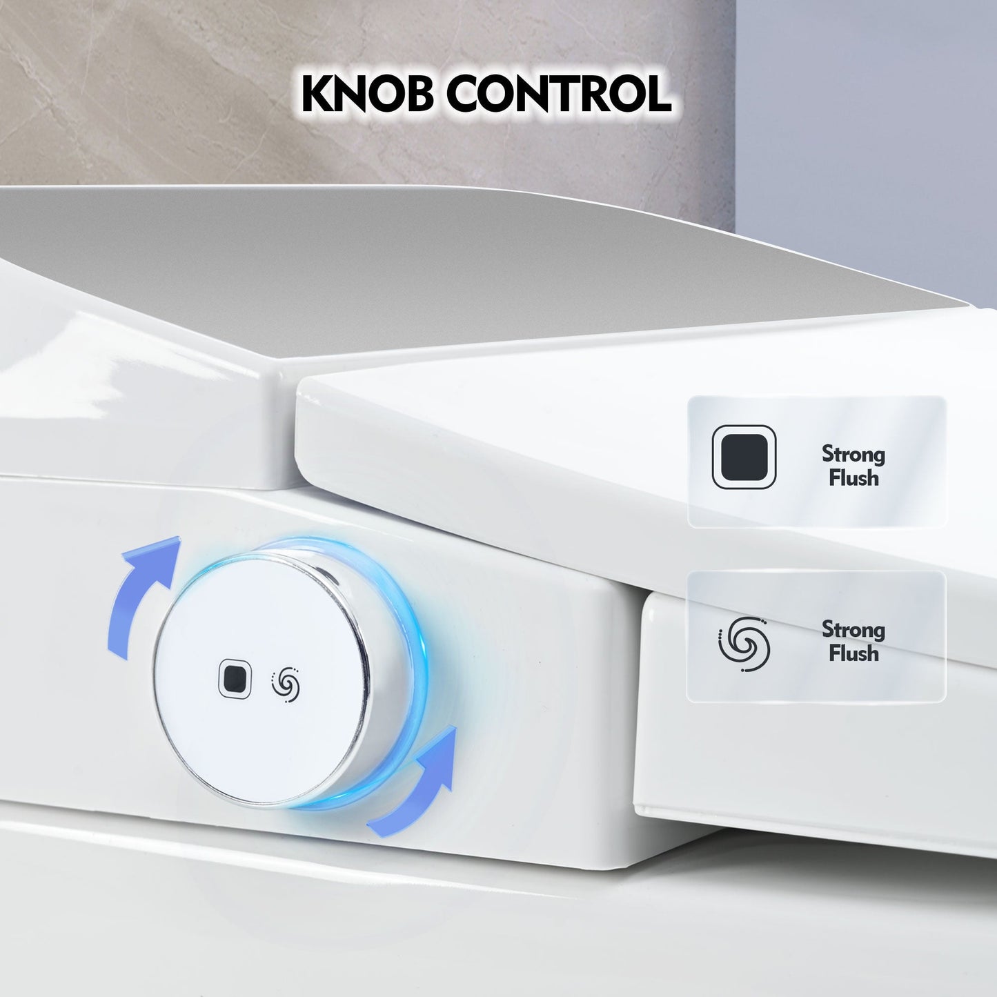 Heated seat intelligent toilet, integrated toilet, automatic flushing water tank toilet, with foot sensor flushing, white night - Korvel