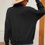 Solid Color Zipper Long Sleeve Pullover Sweatshirt for Women