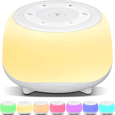 Portable Sound Machine with White Noise, Night Light, and Speaker for Baby's Soothing Sleep and Relaxation - Korvel