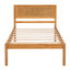 Elegant Twin Platform Bed Frame with Headboard - Oak Finish