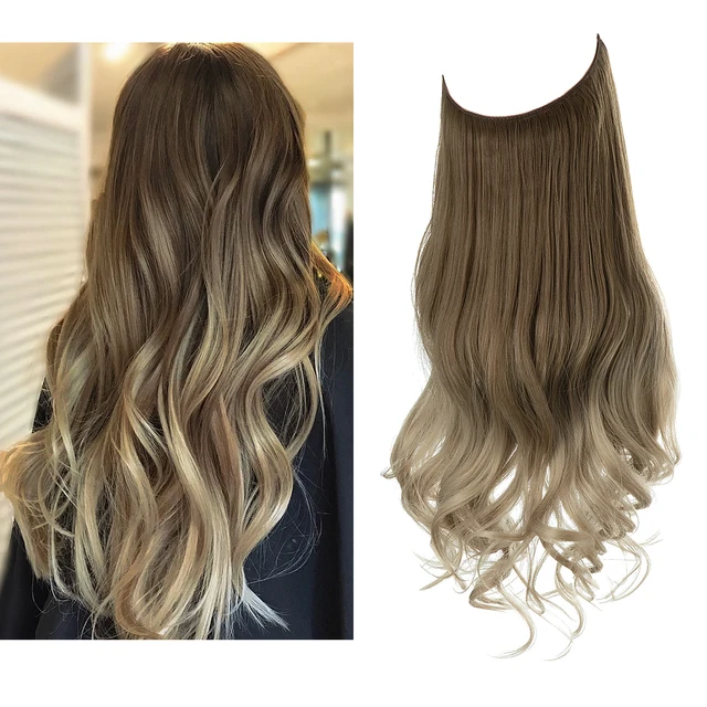 One-piece women's hair extension piece with abundant hair volume U-shaped fishing line invisible and natural long curly hair - Korvel