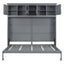 Full Size Murphy Bed Wall Bed with Top Cabinets,Gray - Korvel