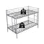 Metal bunk bed/sturdy/noise reduction/2 side ladders/safety guardrails/CPC certification/no spring box required (Silver) - Korvel