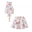 Fashionable and Sexy Halter Sleeveless Top with Floral Print Skirt - Korvel