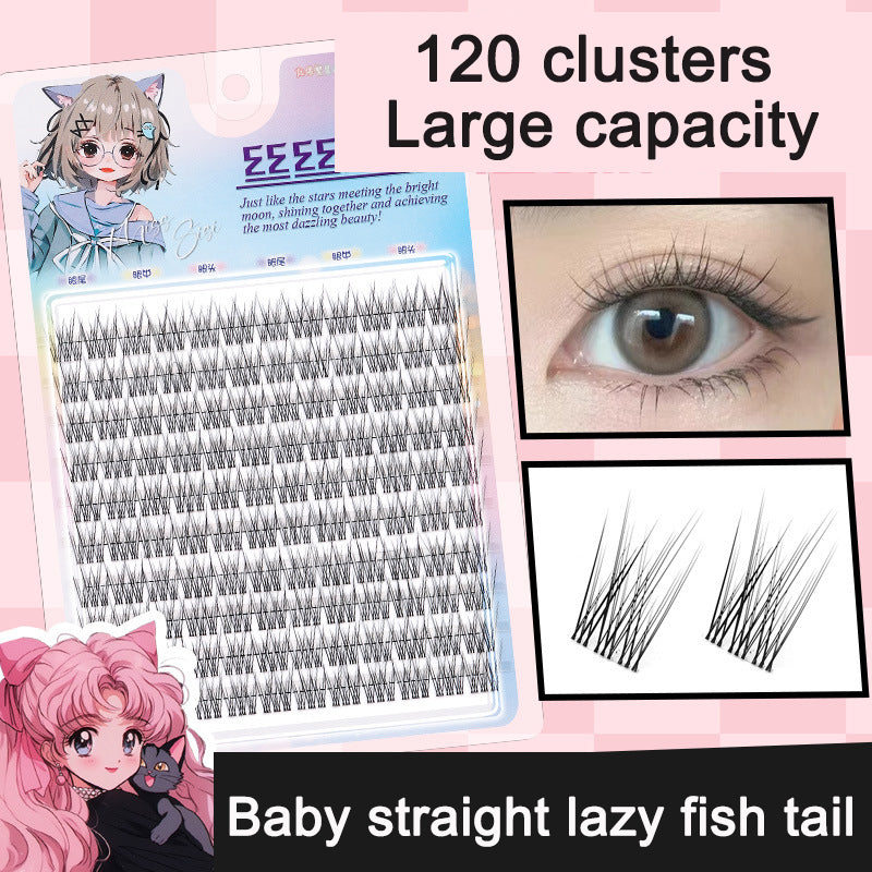 Sunflower Comics Pure Desire Eyelash Simulation Natural Thickening Large Segmented Trilogy False Eyelash Laziness - Korvel