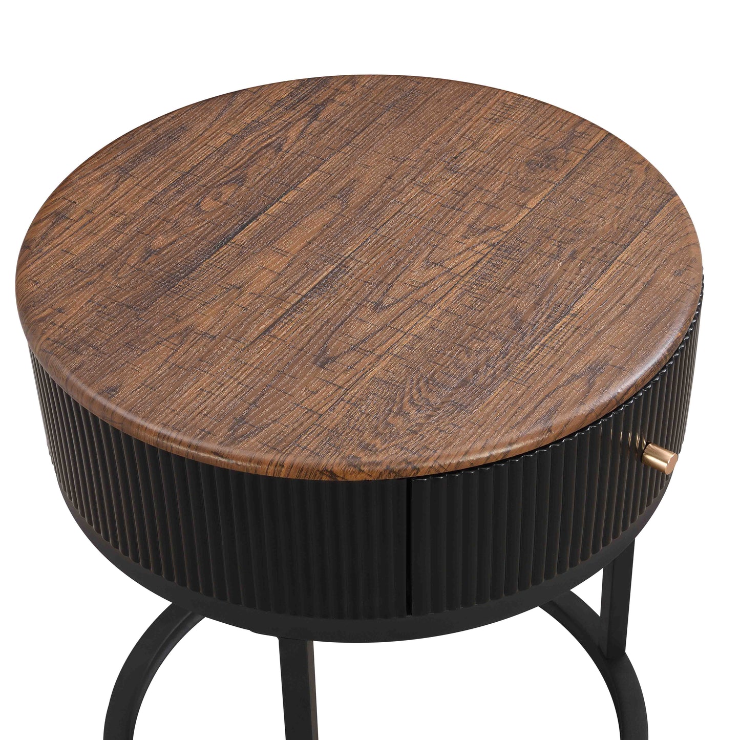 Round Nightstand with Drawer, 19.68 Inch Wood End Table with Storage, Small Table or Living Room, Bedroom and Small Spaces - Korvel