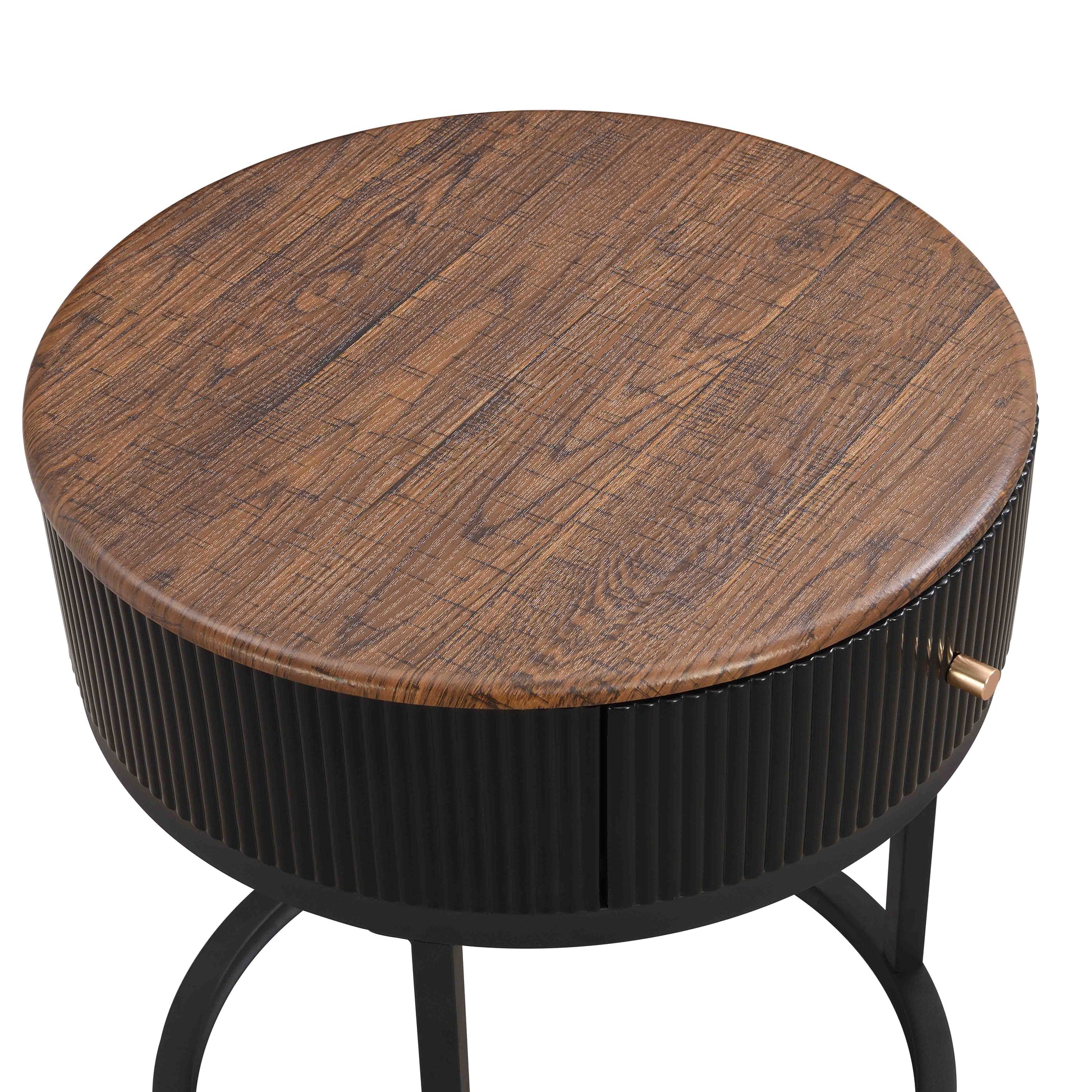 Round Nightstand with Drawer, 19.68 Inch Wood End Table with Storage, Small Table or Living Room, Bedroom and Small Spaces - Korvel