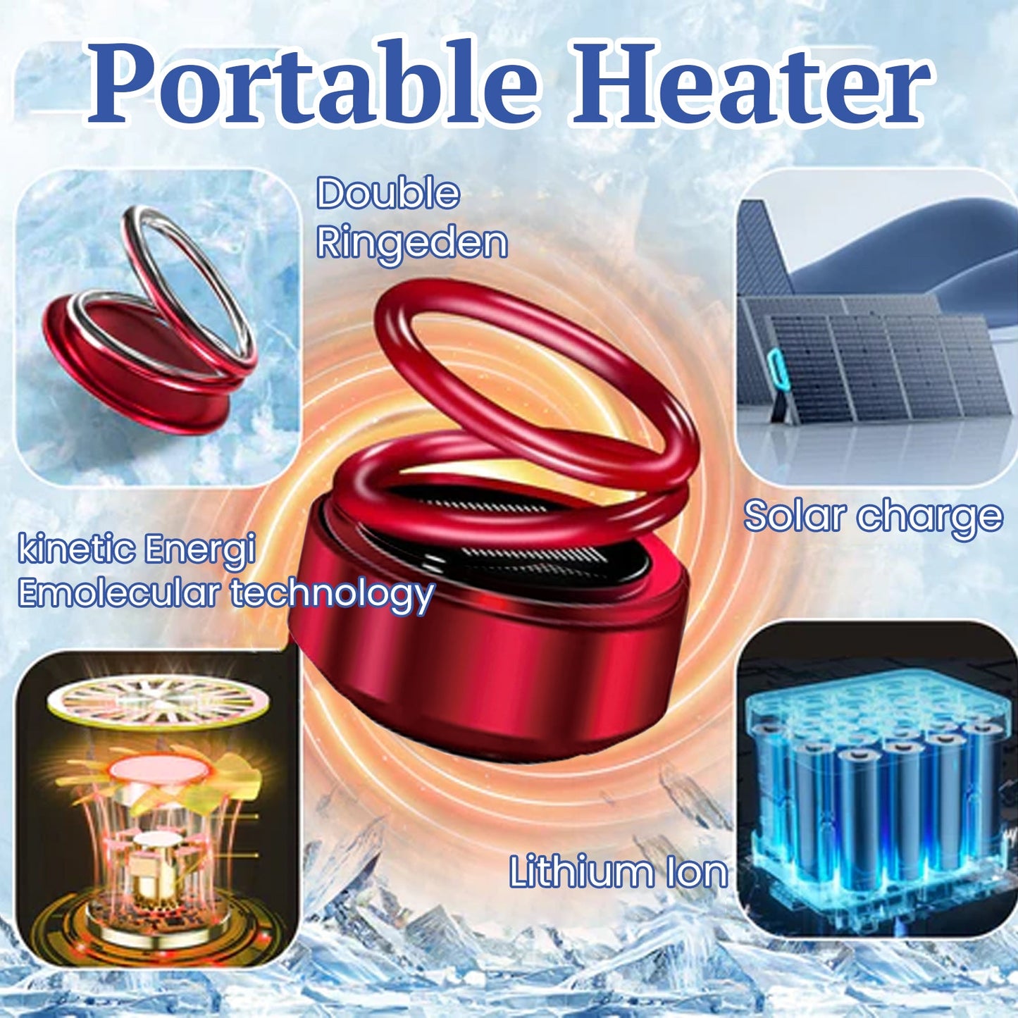 Portable Dynamic Molecular Heater, Car Window Snow, Ice And Fog Removal Convenient Heater - Korvel