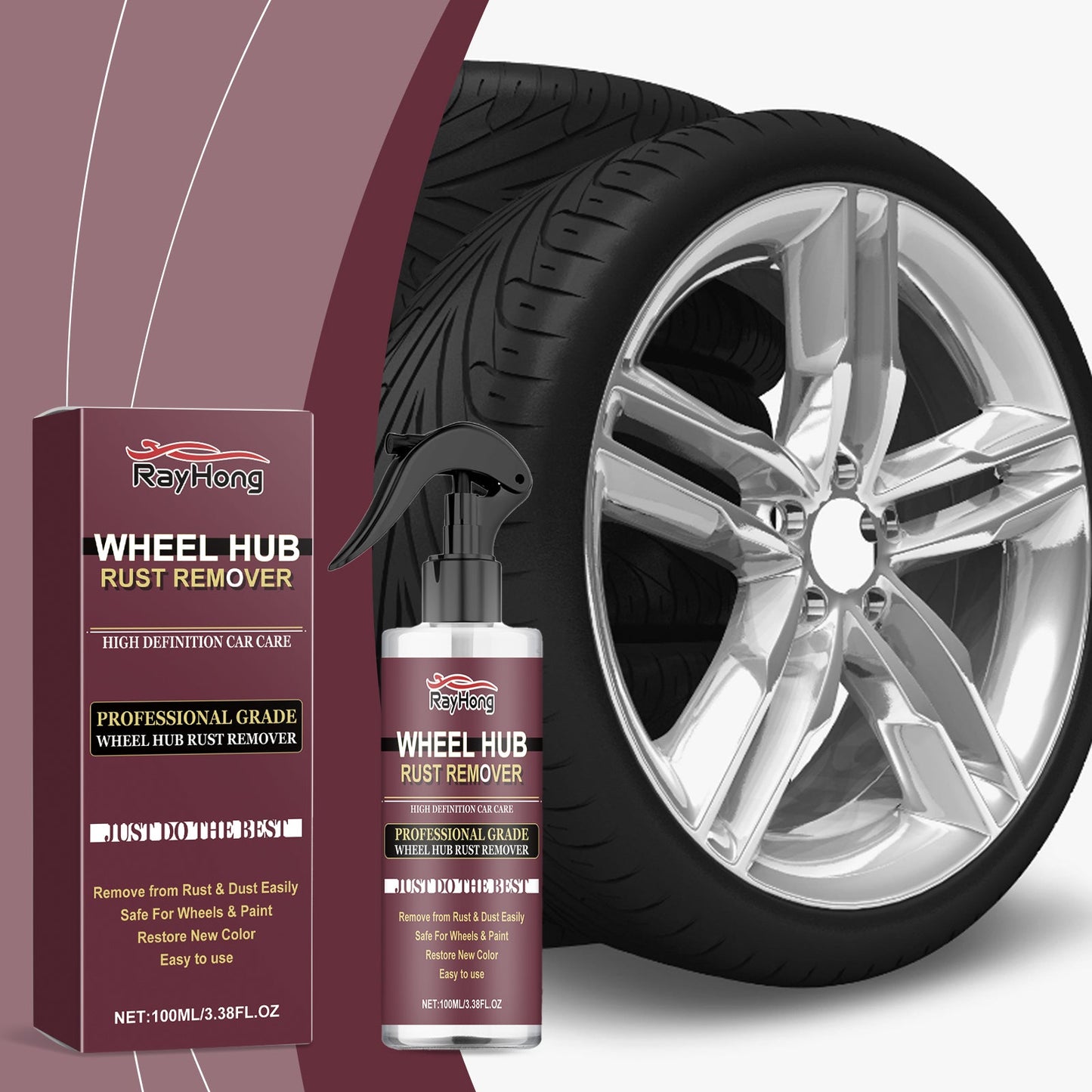 Automobile Wheel Rust Remover, Wheel Rust Remover Spray Rim Rust Remover Polishing Clean Wheel Rust Remover - Korvel