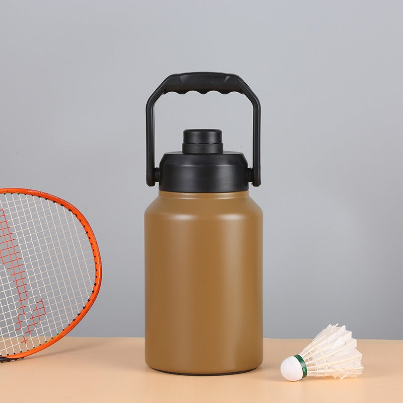 Double Wall Half Gallon Insulated Water Bottle Jug 64oz 128oz Stainless Steel Sports Water Flask with Handle - Korvel