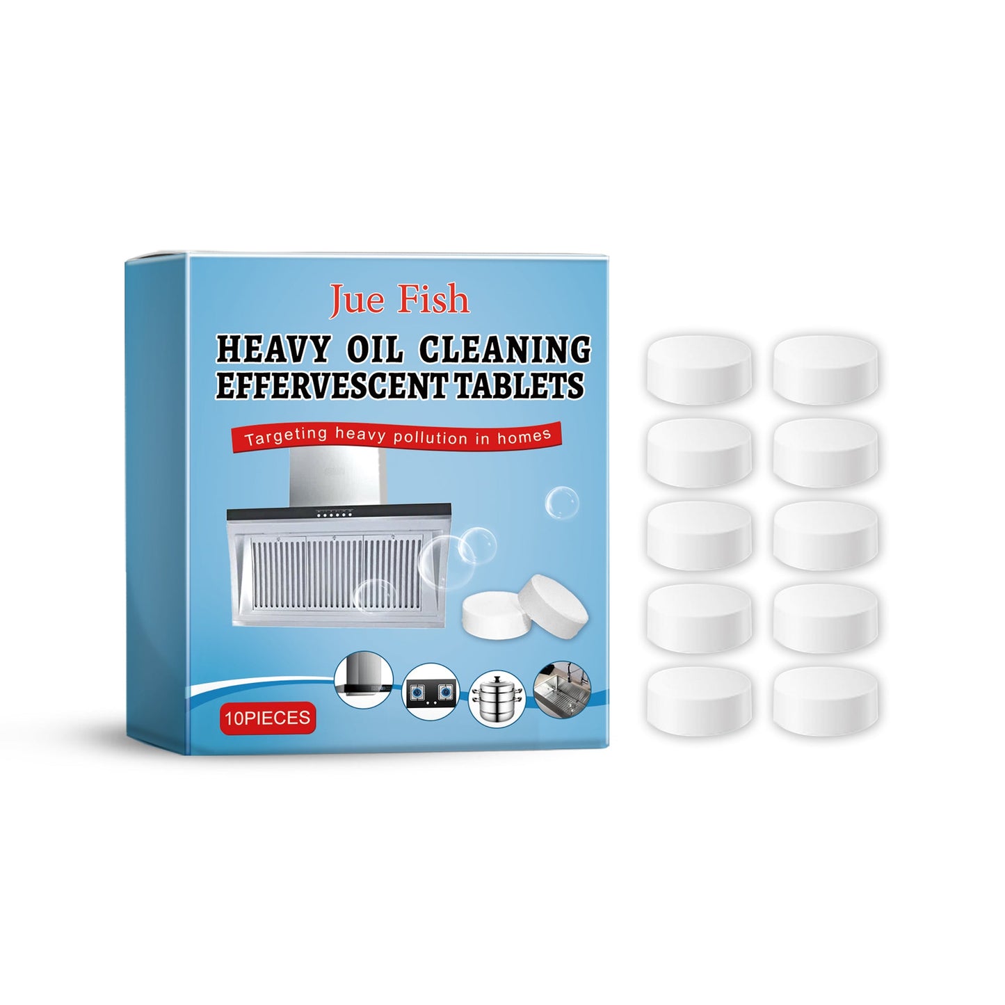 Kitchen Grease Cleaning Tablets, Home Cleaning Kitchen Stove Stains Multi-Functional Oil And Scale Removal - Korvel