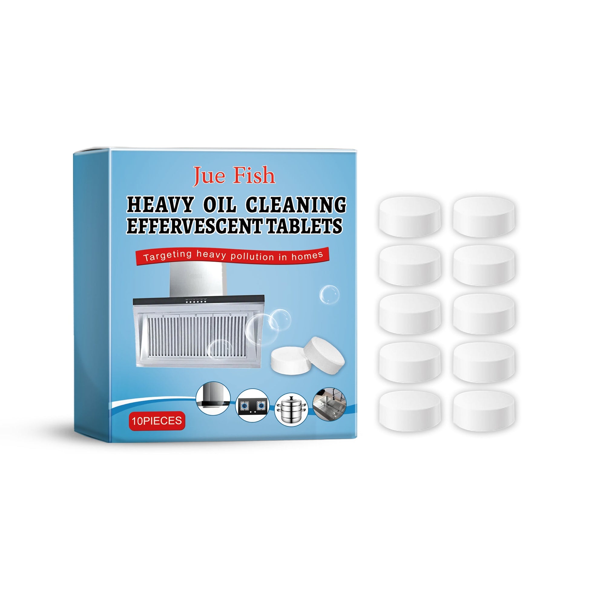 Kitchen Grease Cleaning Tablets, Home Cleaning Kitchen Stove Stains Multi-Functional Oil And Scale Removal - Korvel