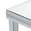 ON-TRANS glass mirror edge table, easy to assemble crystal design and adjustable height leg edge table, silver - Korvel