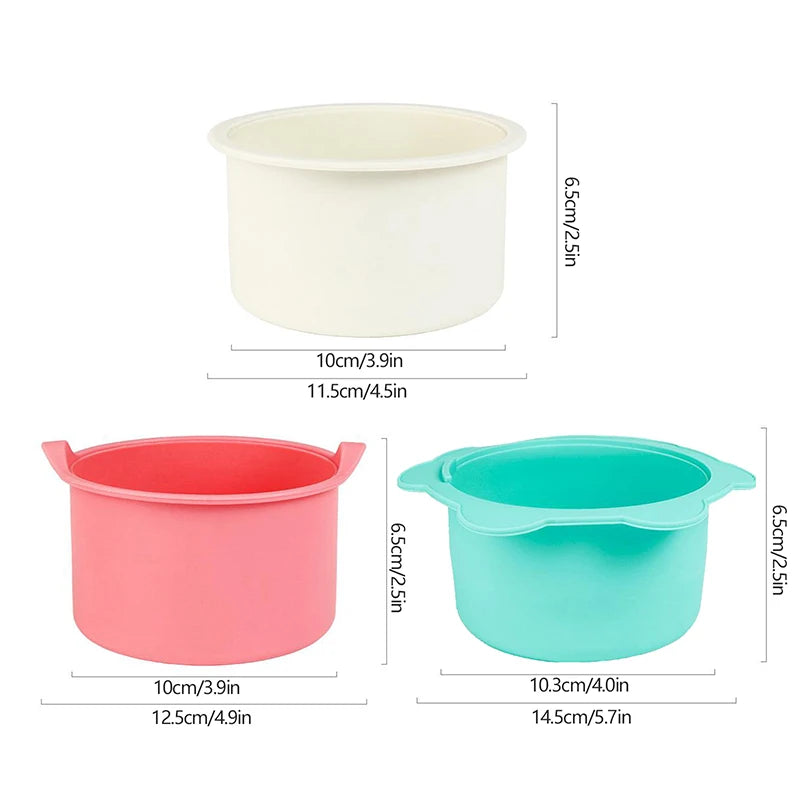 Wax Warmer Heat-resisting Replacement Silicone Bowls Hair Removal Wax With Stirring Stick Non-Stick Pan Hair Removal Tool - Korvel