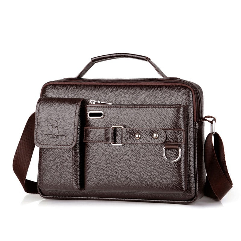 One Shoulder Bag Men's Cross Shoulder Bag Casual Handbag Business One Shoulder Cross Body Bag Men's Satchel Design Hanging Bag - Korvel