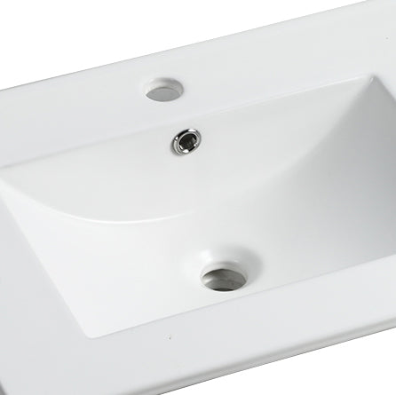 Basin de lavabo en céramique blanche premium de 24 pouces