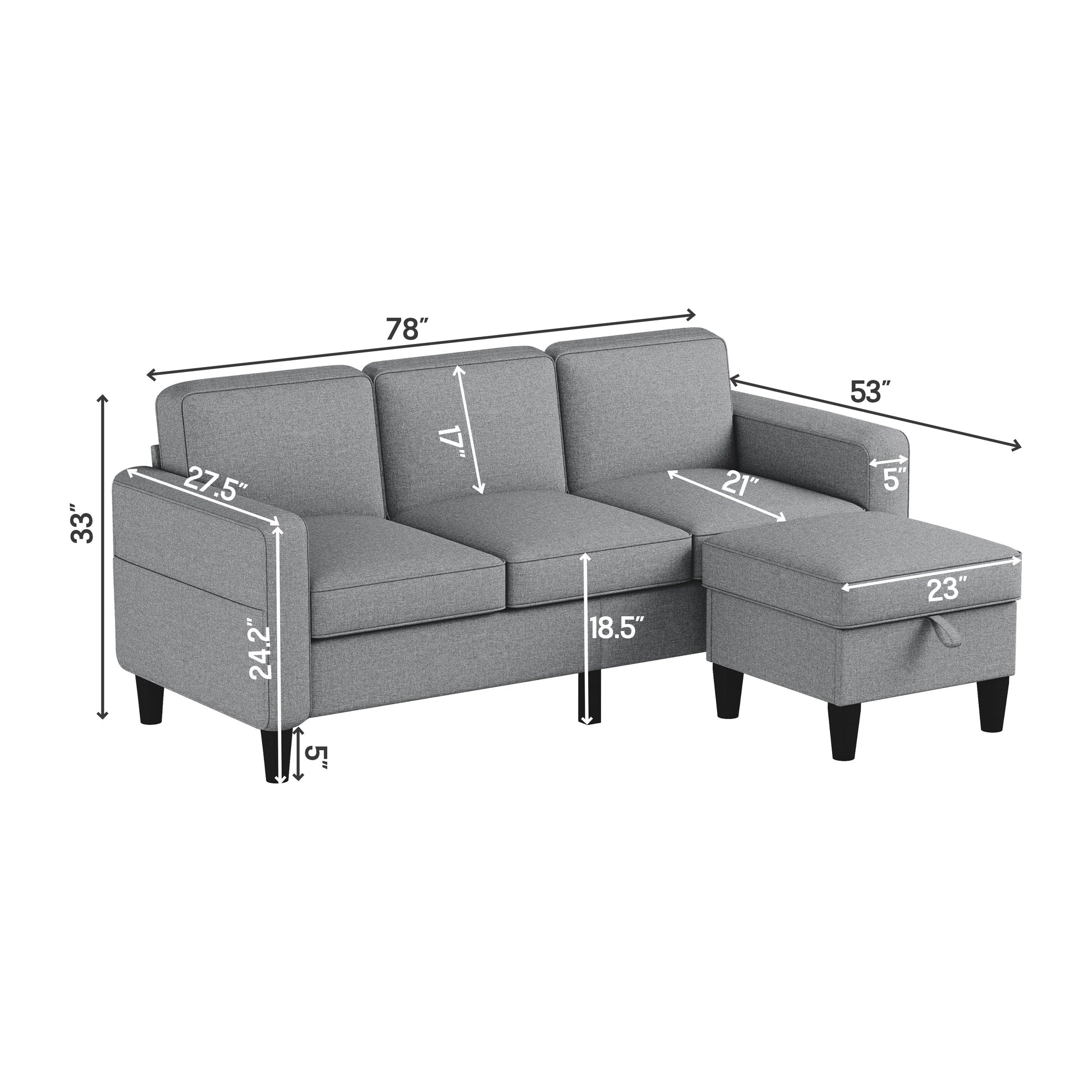 light grey Sofas for families, apartments, dorms, bonus rooms, compact Spaces with lounge lounges L-shaped design for the chaise - Korvel