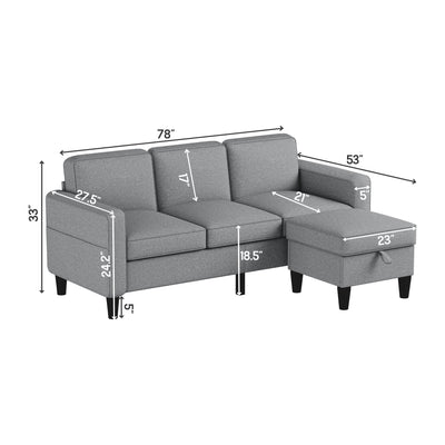 light grey Sofas for families, apartments, dorms, bonus rooms, compact Spaces with lounge lounges L-shaped design for the chaise - Korvel