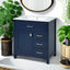 30-Inch Blue Bathroom Vanity with Ceramic Sink and Ample Storage - Ideal Choice for Small Bathrooms - Korvel