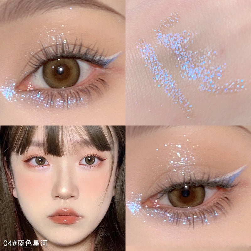 1Pcs  Diamond Glitter Eyeshadow Liner Pencil Face Makeup Highlighter Long lasting Matte Pink Silkworm Champagne Gold Eyeliner Pen - Korvel