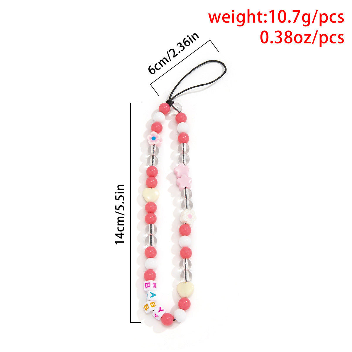 Fashion daisy acrylic letter bag, mobile phone hanging chain, handmade bead weaving accessories - Korvel