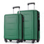 Expanable Spinner Wheel 2 Piece Luggage Set ABS Lightweight Suitcase with TSA Lock 20inch+24inch Green + Plastic - Korvel