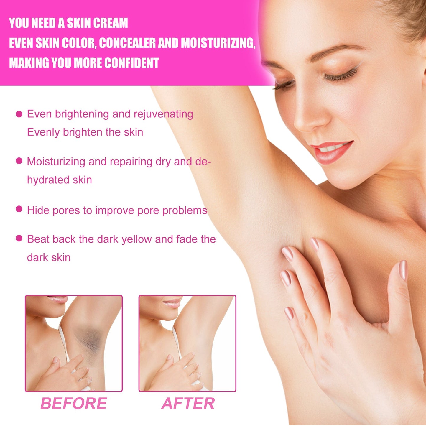 Whitening Cream, Whitening And Brightens Skin, Moisturizes And Removes Blackness Beauty Skin Cream - Korvel