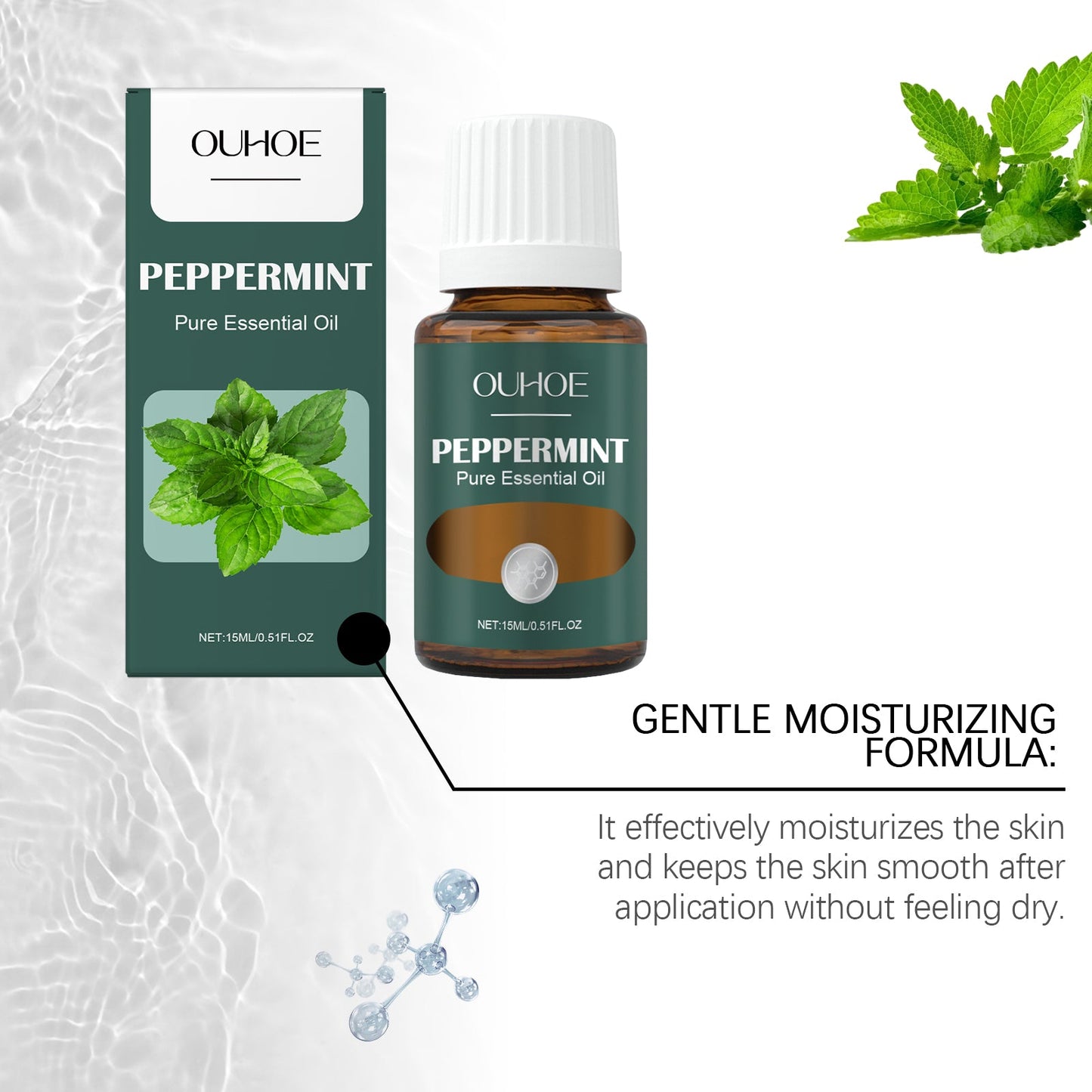 Aceite de Masaje Calmante de Menta para Relajación e Hidratación