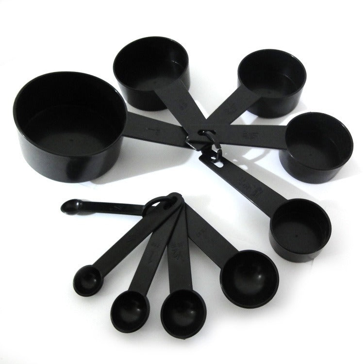 10-Piece Plastic Measuring Cups Black - Korvel