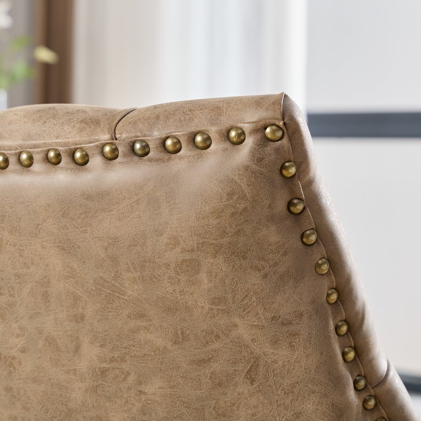 Silla de Oficina de Estilo Retro Medieval de Piel de Oveja - Marrón