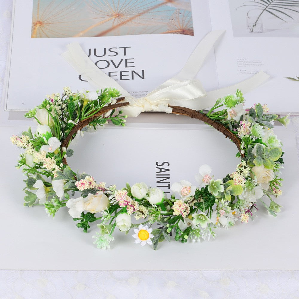 Forest style bride sweet flower headband hair accessories super fairy small floral accessories and makeup styling photography photography travel photography - Korvel
