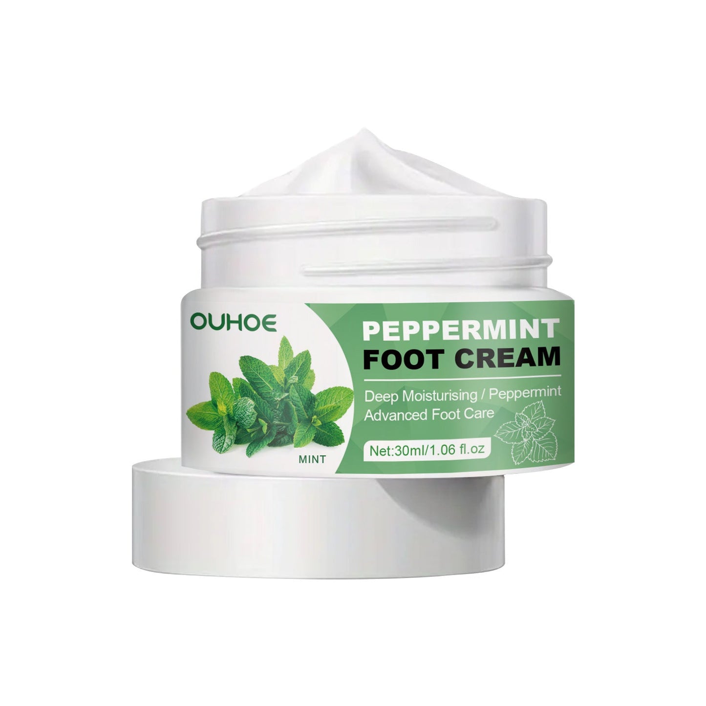 Crème pour les pieds à la menthe poivrée pour des pieds doux et lisses
